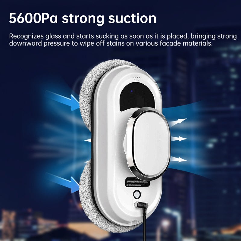 5600Pa Smart Window Cleaning Robot Auto-Guided, Remote-Controlled Glass Cleaner for Home Use - B&B Forest Products