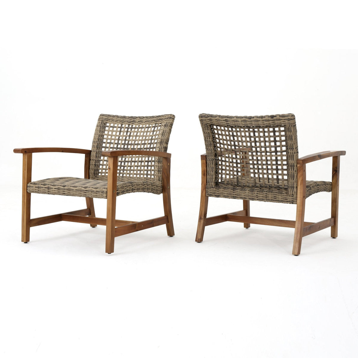 HAMPTON WOOD + WICKER CLUB CHAIR ( set of 2) - B&B Forest Products