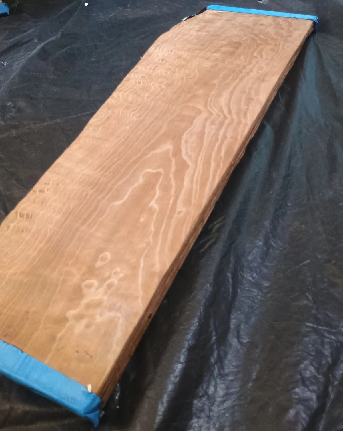 Figured Curly Big Leaf Maple Roasted Stained 24.5"x6"x7/8".