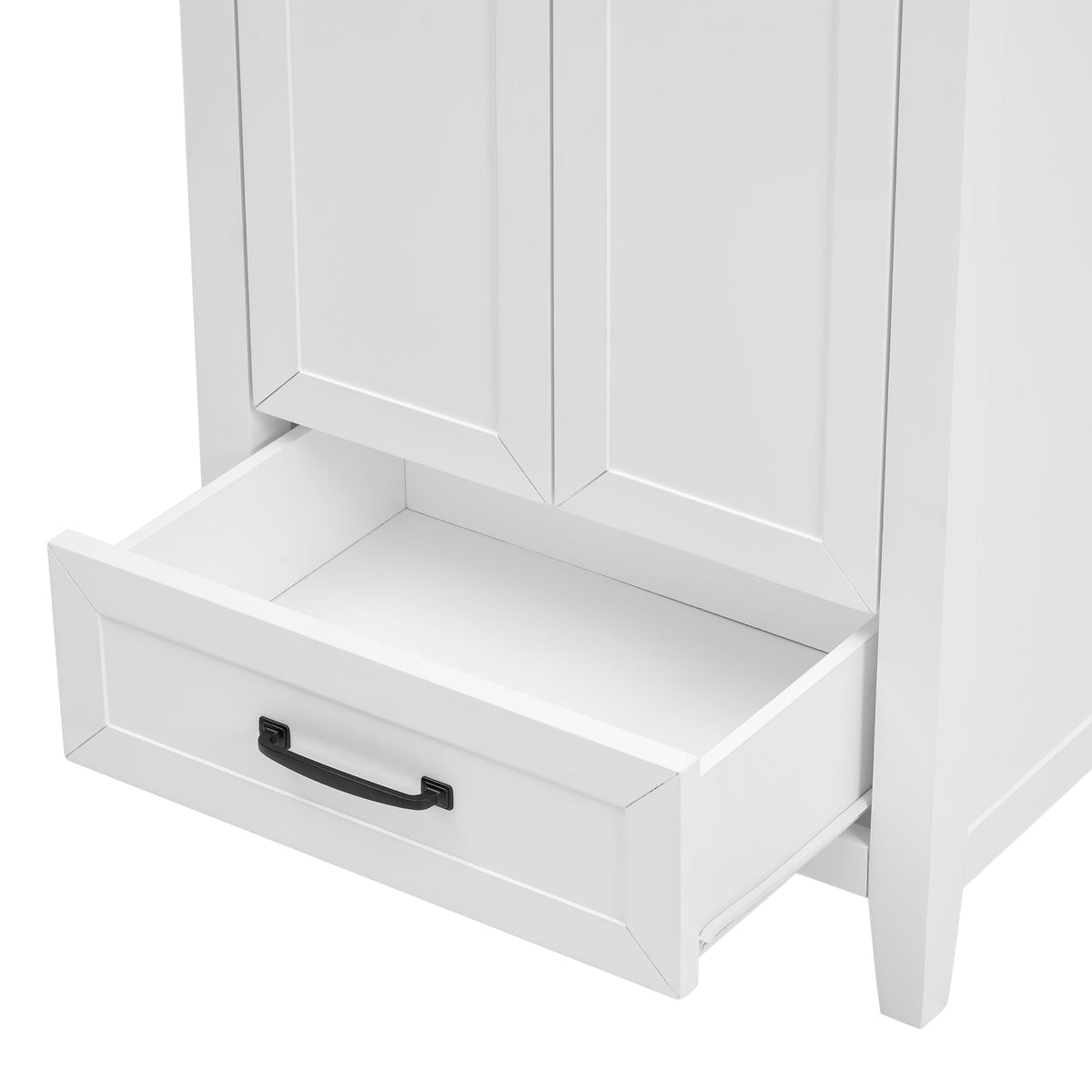 24" Bathroom Vanity with Sink, Bathroom Vanity Cabinet with One Drawer and Doors, Solid Wood and MDF, White - B&B Forest Products