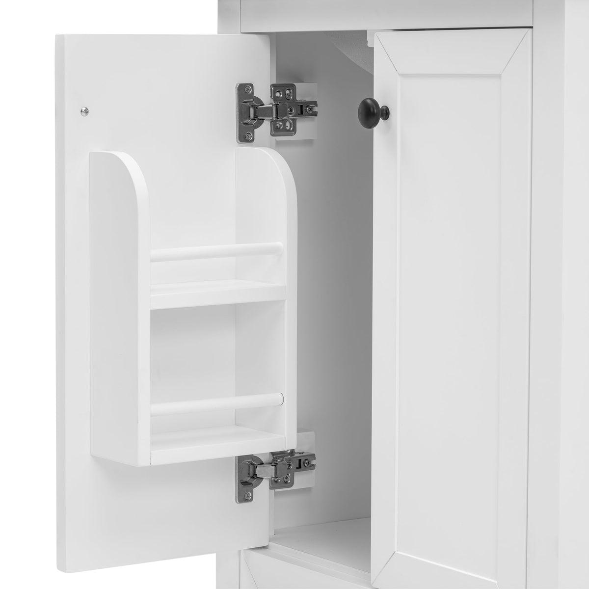 24" Bathroom Vanity with Sink, Bathroom Vanity Cabinet with One Drawer and Doors, Solid Wood and MDF, White - B&B Forest Products