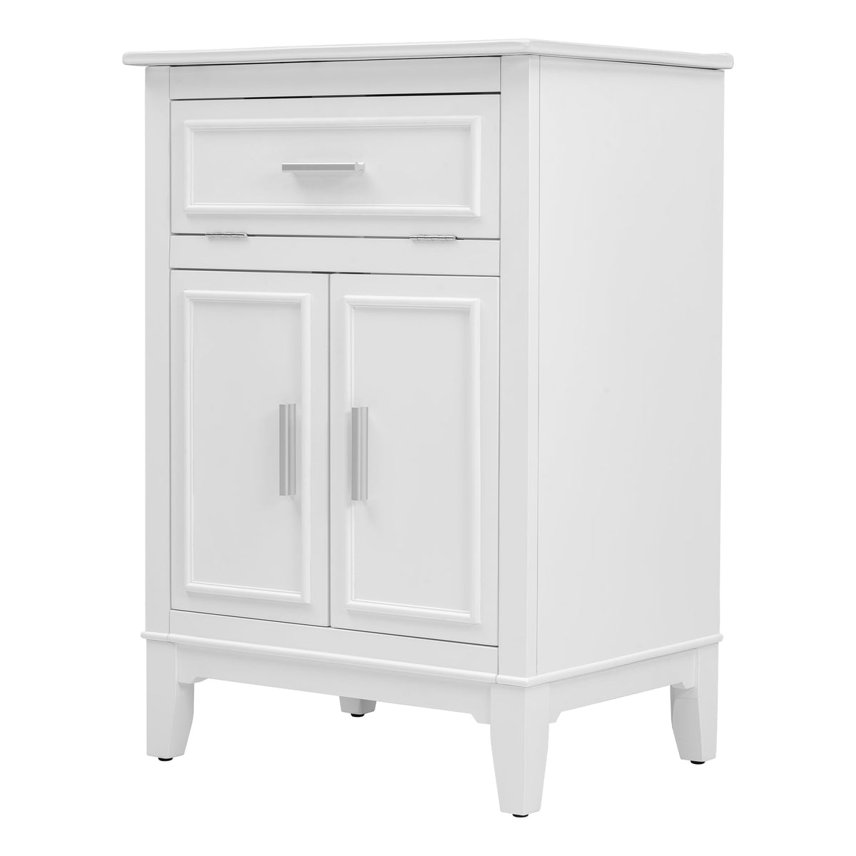 24" Bathroom Vanity with Sink, Bathroom Vanity Cabinet with One Flip Drawer and Doors, Solid Wood and MDF, White - B&B Forest Products
