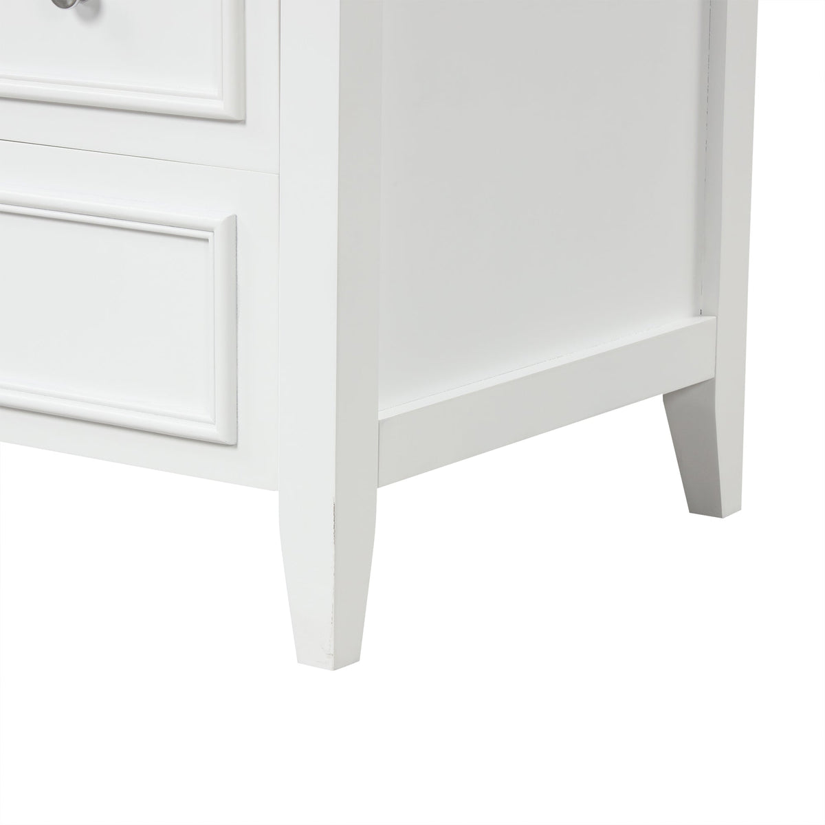 30" Bathroom Vanity with Sink, Bathroom Vanity Cabinet with Three Drawers and Door, Solid Wood and MDF, White - B&B Forest Products