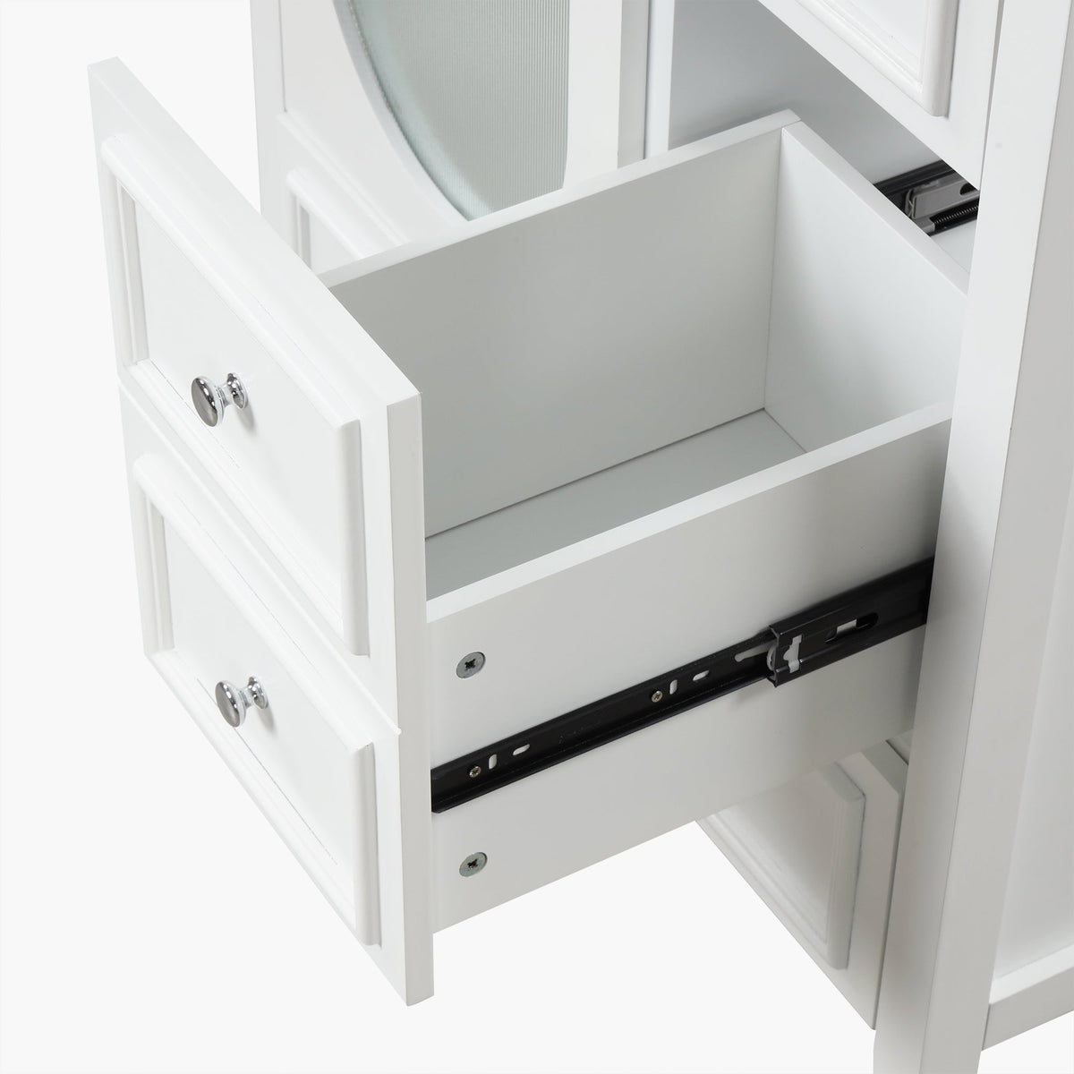 30" Bathroom Vanity with Sink, Bathroom Vanity Cabinet with Three Drawers and Door, Solid Wood and MDF, White - B&B Forest Products