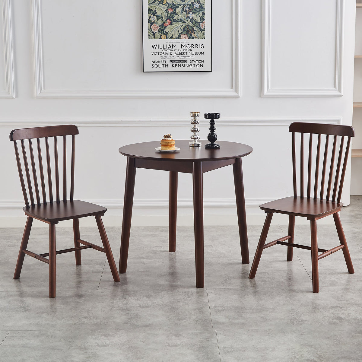4 dining chairs, walnut wood, rubberwood material, dining chairs, solid wood chairs, solid wood dining table chairs - B&B Forest Products