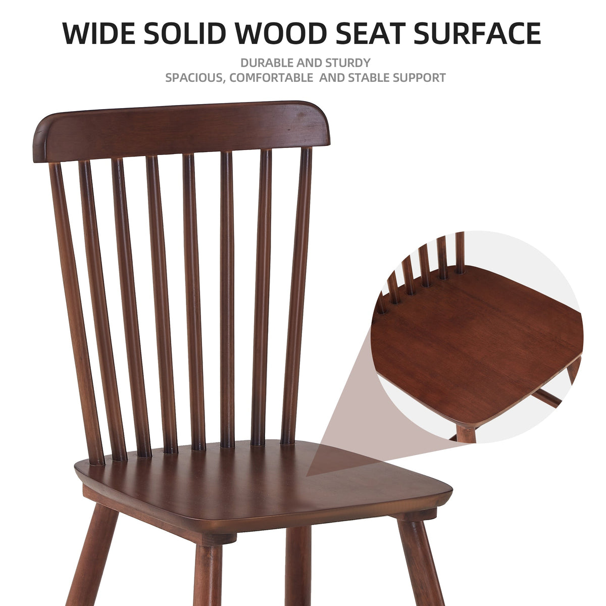 4 dining chairs, walnut wood, rubberwood material, dining chairs, solid wood chairs, solid wood dining table chairs - B&B Forest Products