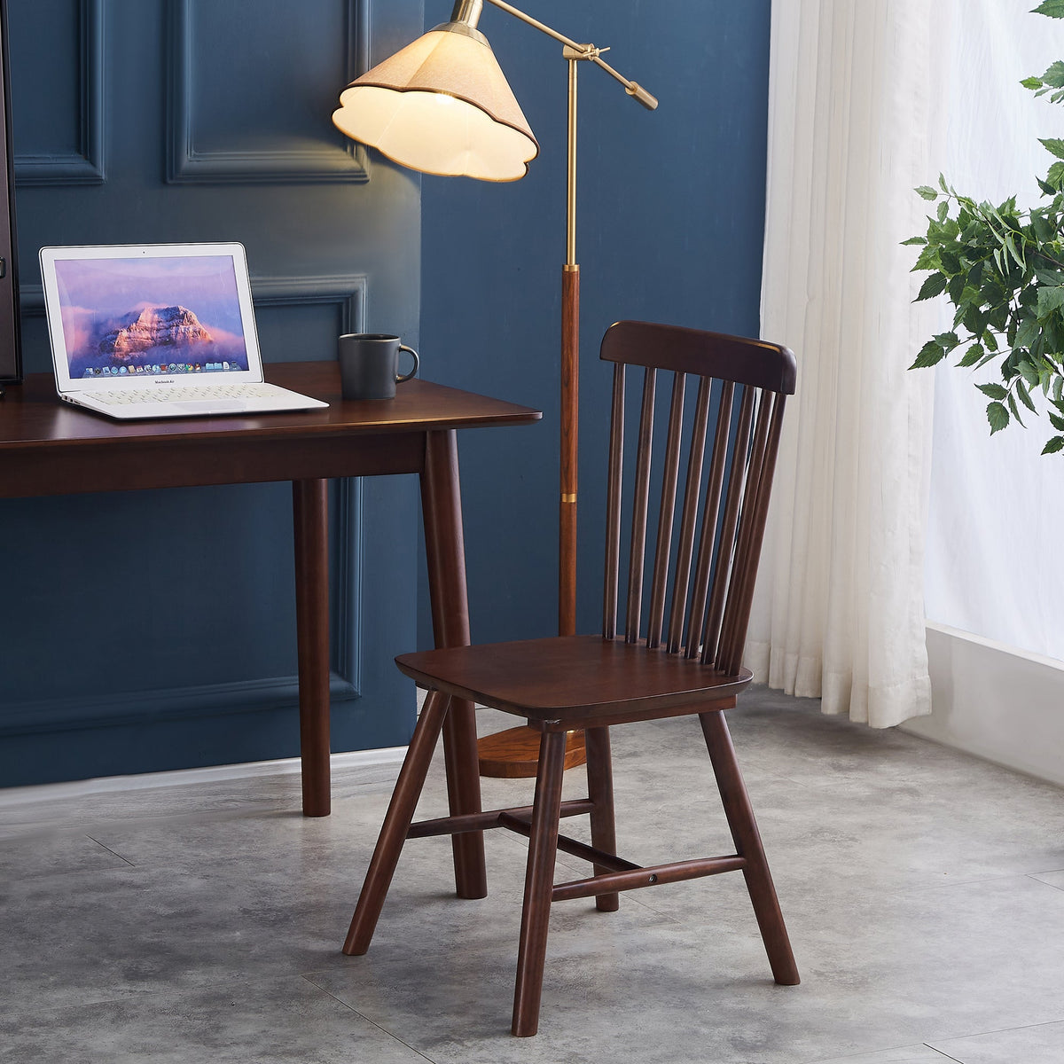 4 dining chairs, walnut wood, rubberwood material, dining chairs, solid wood chairs, solid wood dining table chairs - B&B Forest Products