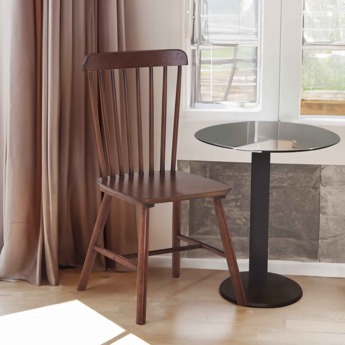 4 dining chairs, walnut wood, rubberwood material, dining chairs, solid wood chairs, solid wood dining table chairs - B&B Forest Products