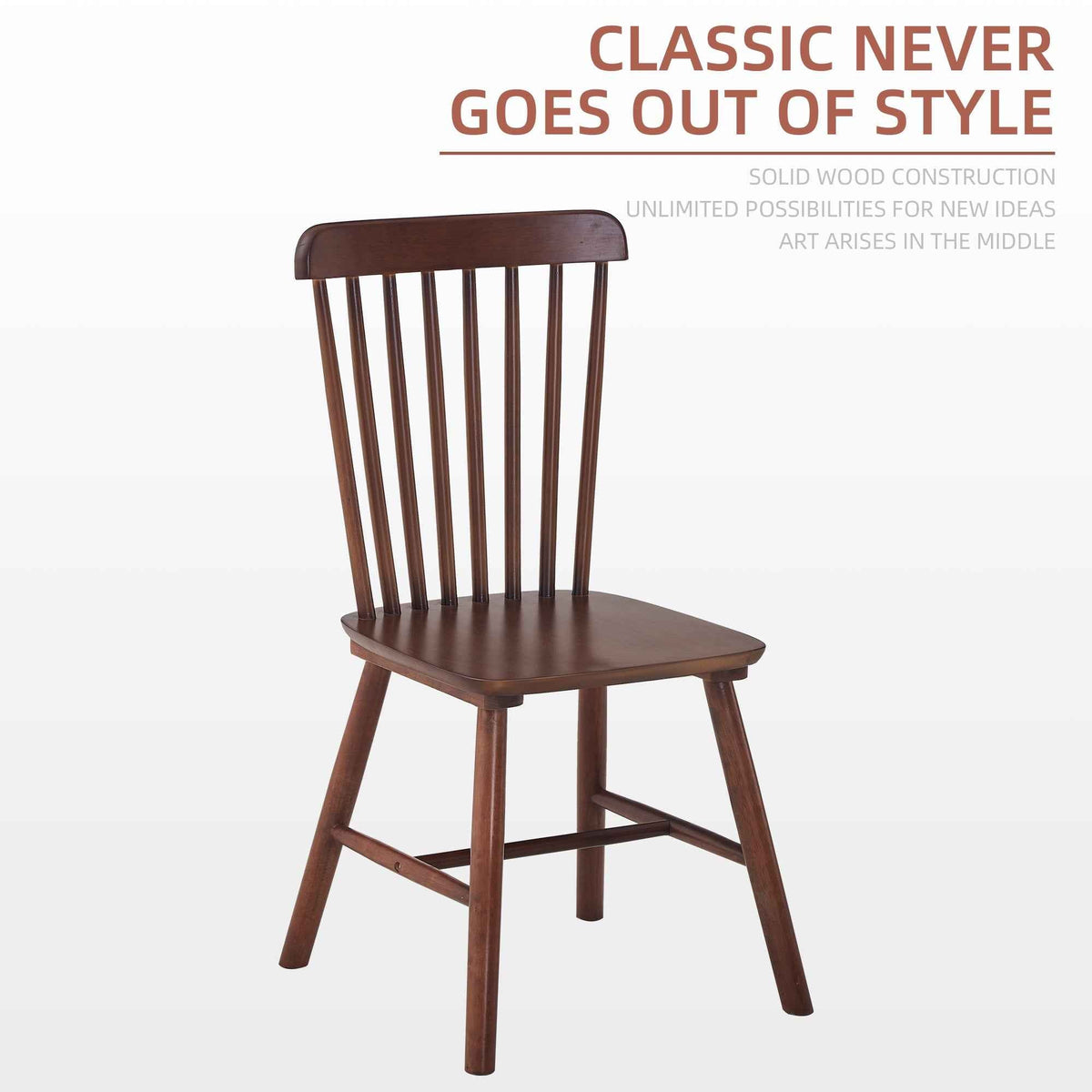 4 dining chairs, walnut wood, rubberwood material, dining chairs, solid wood chairs, solid wood dining table chairs - B&B Forest Products
