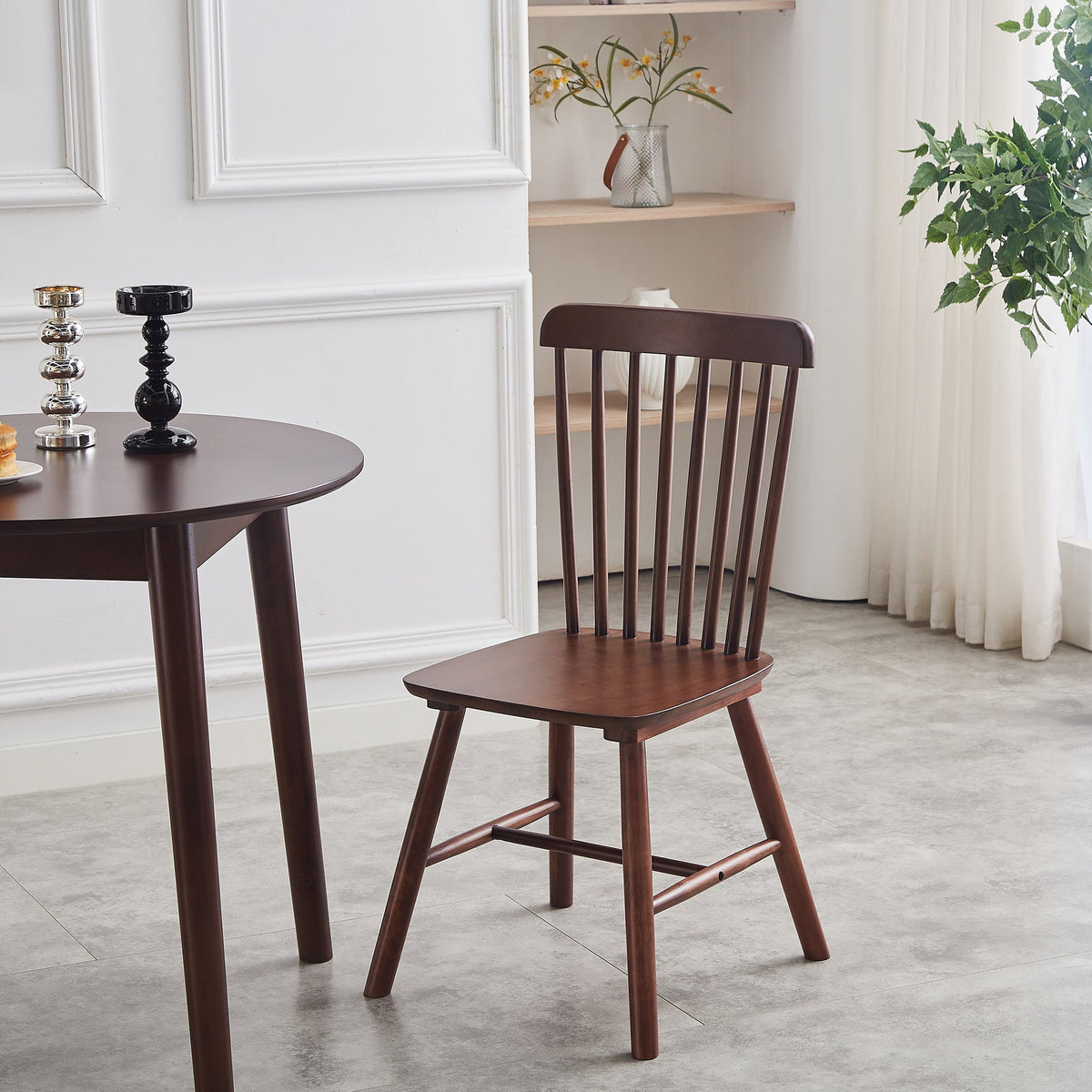 4 dining chairs, walnut wood, rubberwood material, dining chairs, solid wood chairs, solid wood dining table chairs - B&B Forest Products