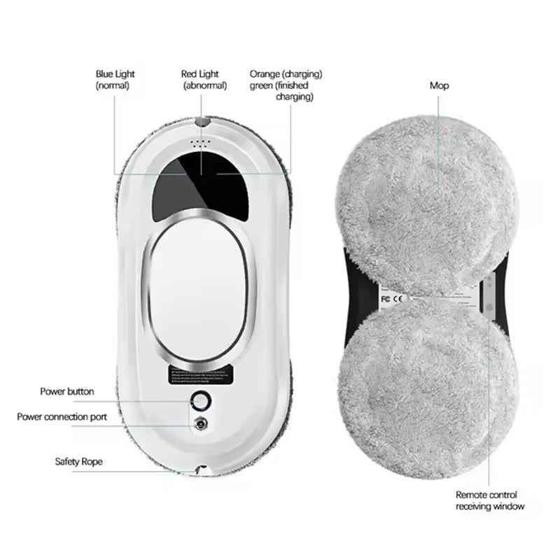 5600Pa Smart Window Cleaning Robot   Auto-Guided, Remote-Controlled Glass Cleaner for Home Use