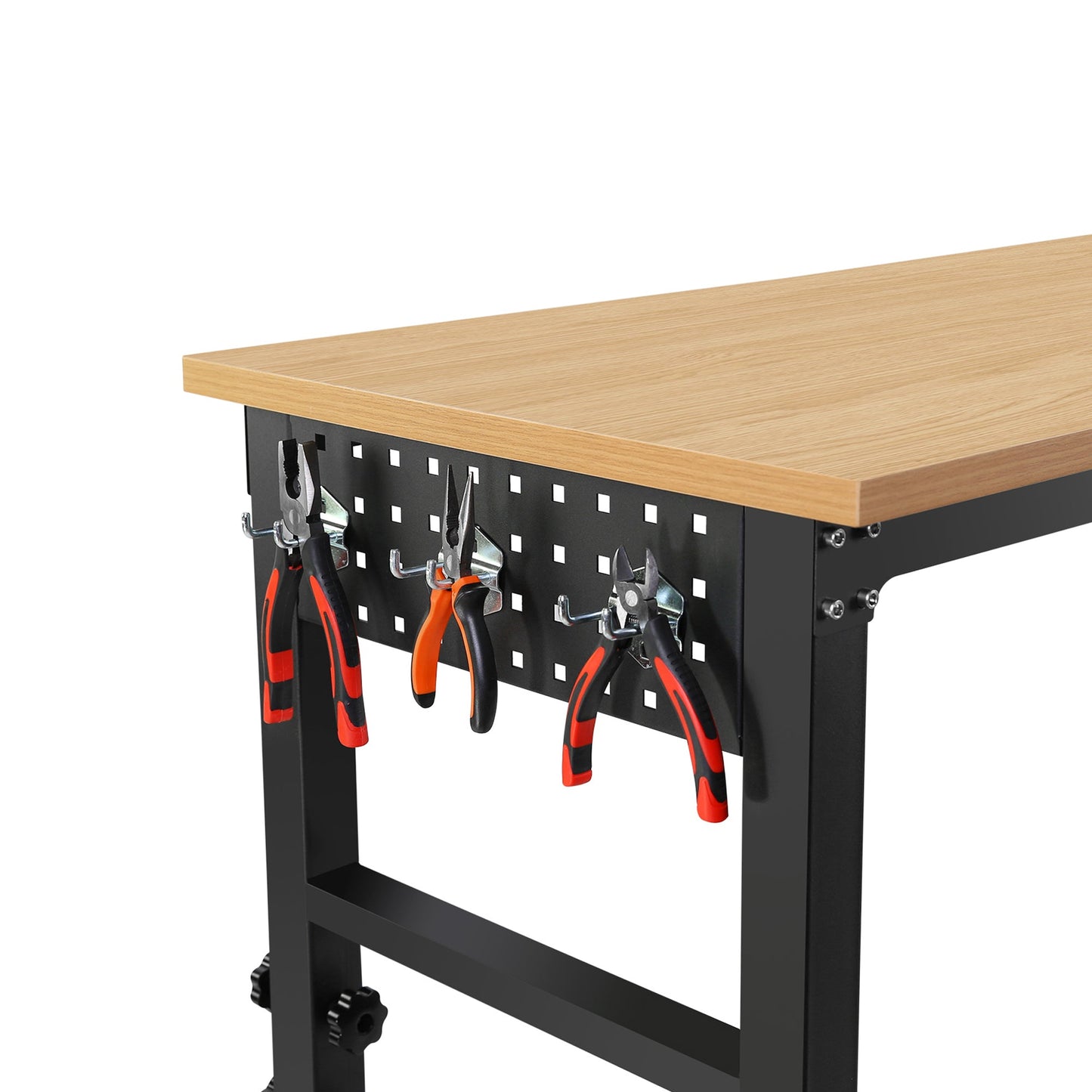 72 inch x 24 inch adjustable worktable, rolling heavy-duty worktable with power socket and wheels - B&B Forest Products