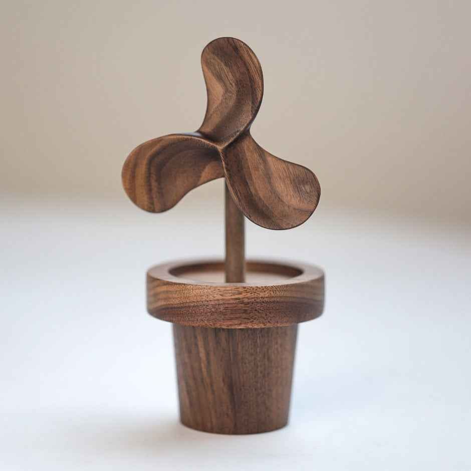 Creative Windmill Essential Oil Diffuser Wood Wood Diffuser Bottle Indoor Aromatherapy Essential Oil Fragrance Wood Wedding Gift - B&B Forest Products