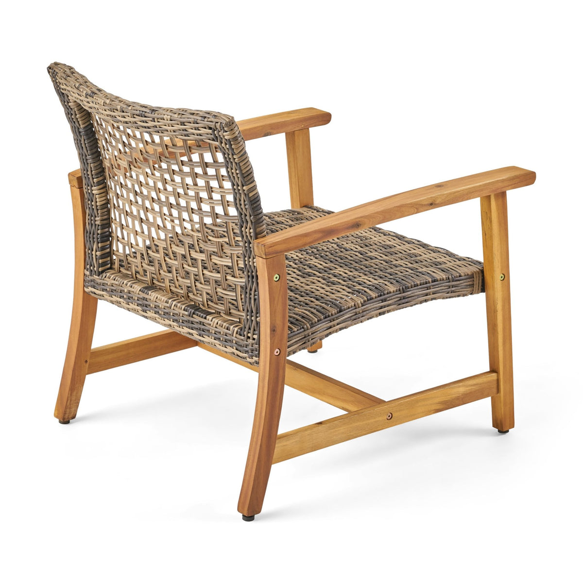 HAMPTON WOOD + WICKER CLUB CHAIR ( set of 2) - B&B Forest Products