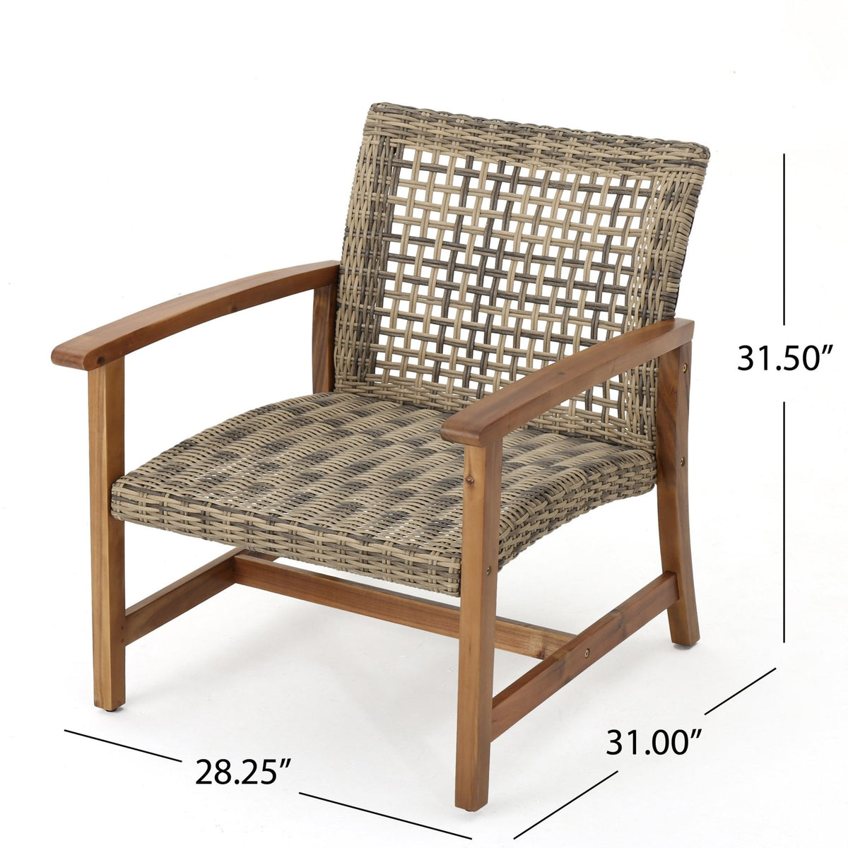 HAMPTON WOOD + WICKER CLUB CHAIR ( set of 2) - B&B Forest Products