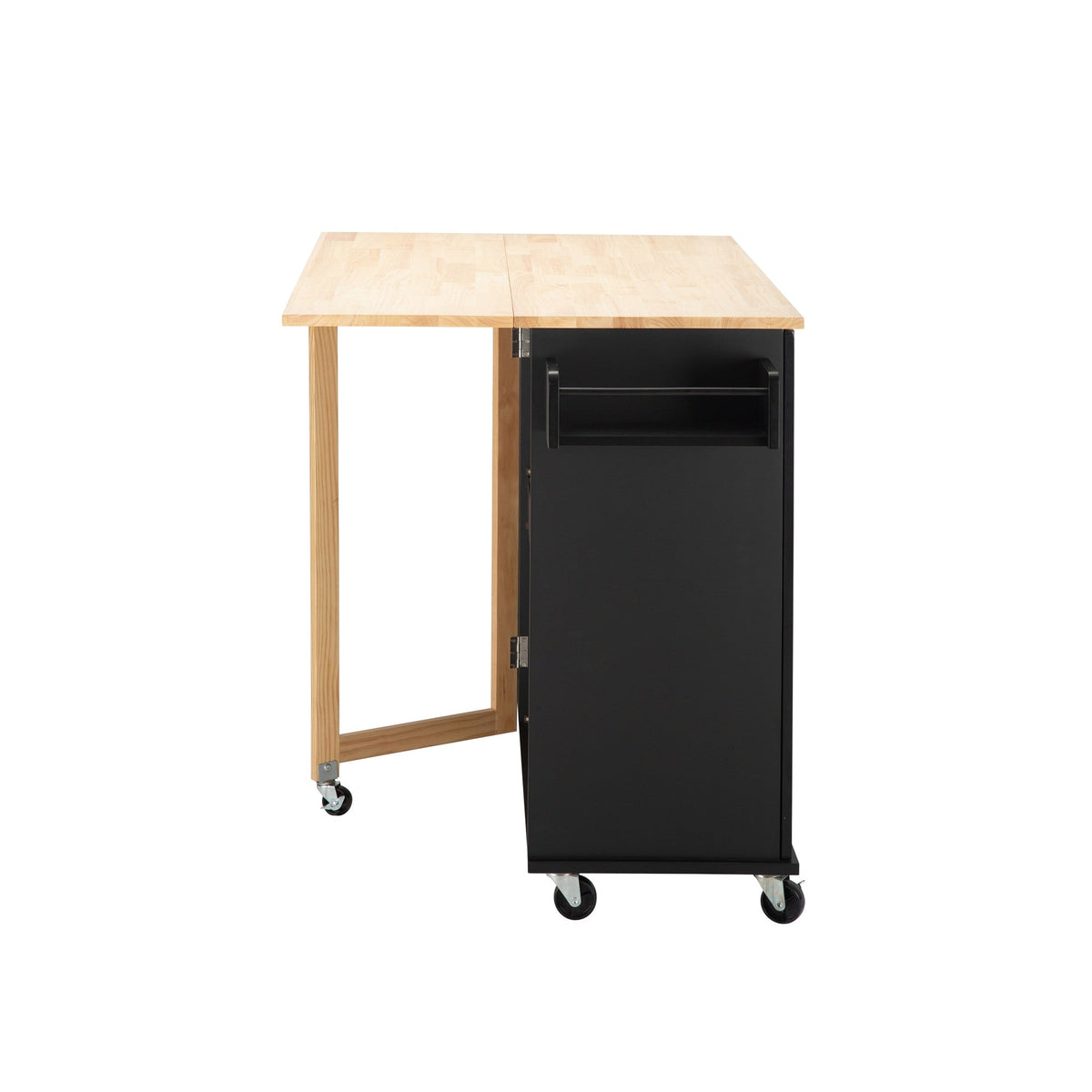 Kitchen Island & Kitchen Cart Mobile Kitehcn Island with Extensible Rubber Wood Table Top - B&B Forest Products