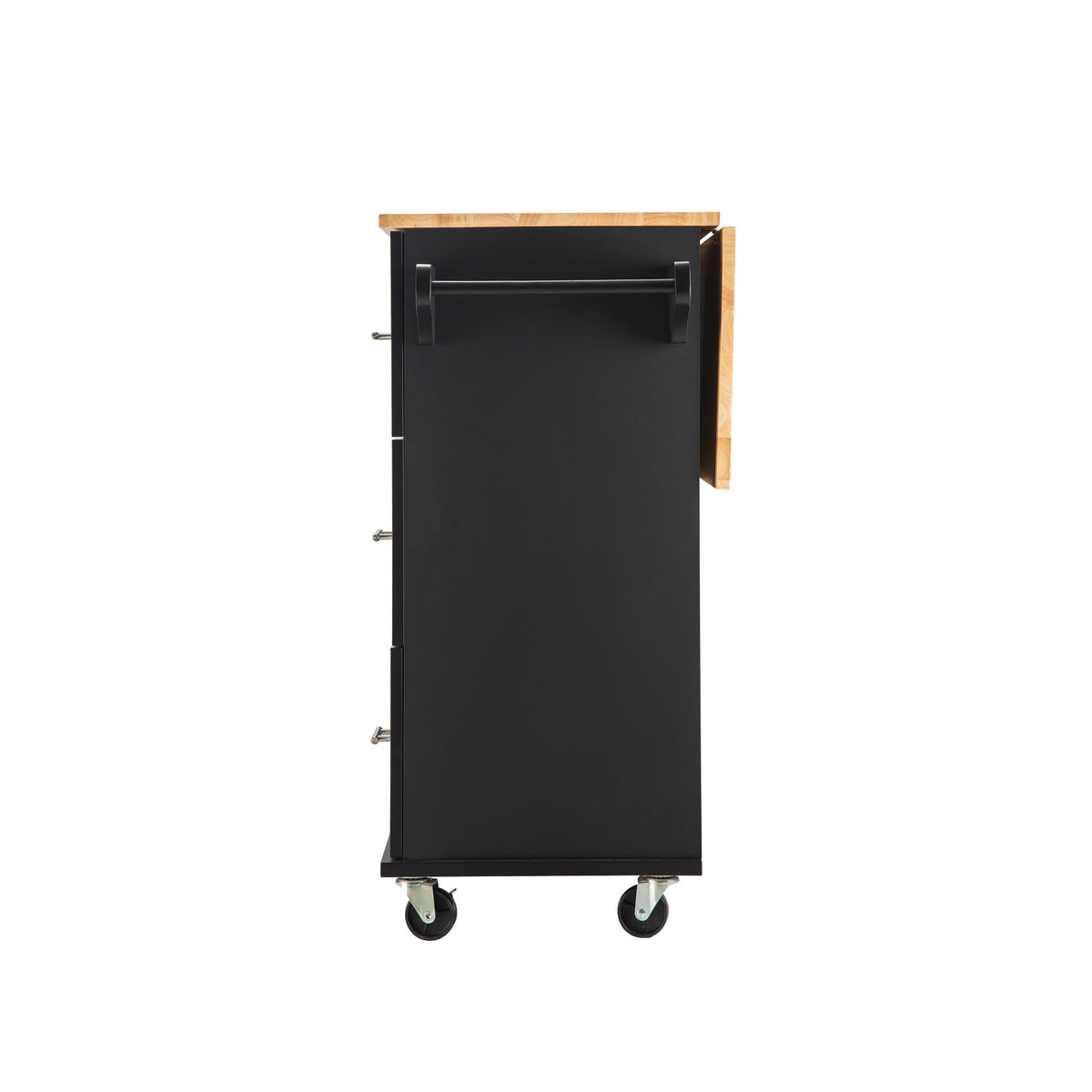 Kitchen Island & Kitchen Cart Mobile Kitehcn Island with Extensible Rubber Wood Table Top - B&B Forest Products