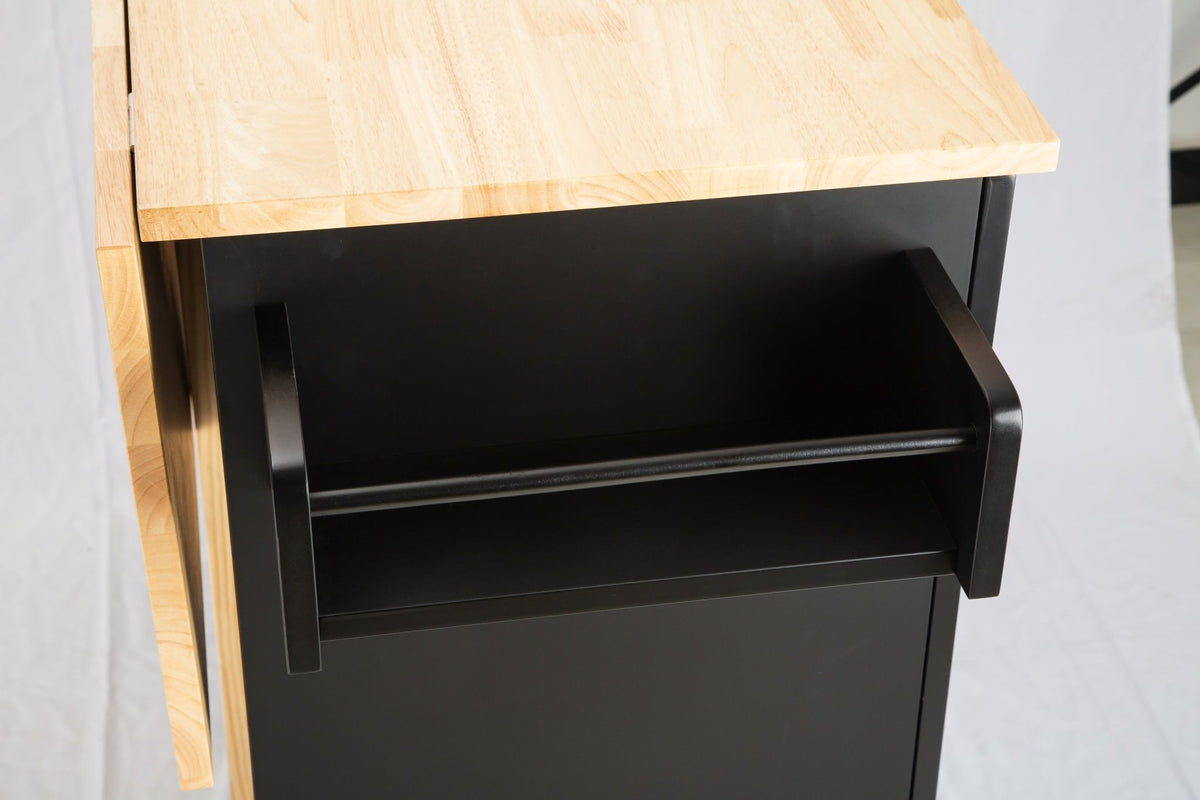 Kitchen Island & Kitchen Cart Mobile Kitehcn Island with Extensible Rubber Wood Table Top - B&B Forest Products