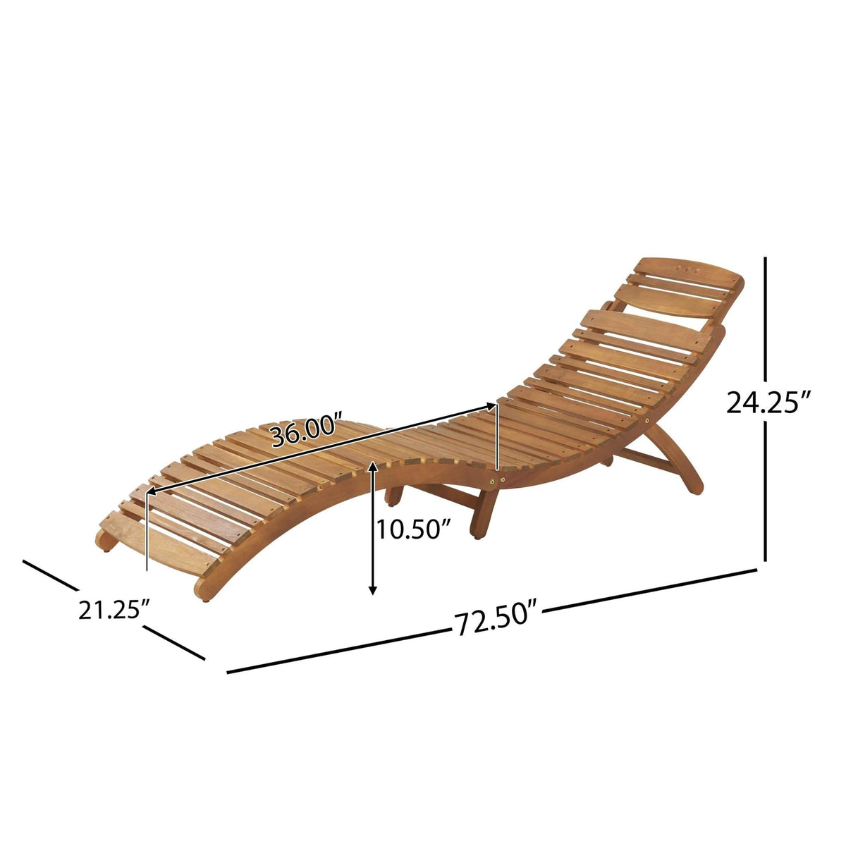 LAHAINA WOOD FOLDABLE CHAISE LOUNGE - B&B Forest Products