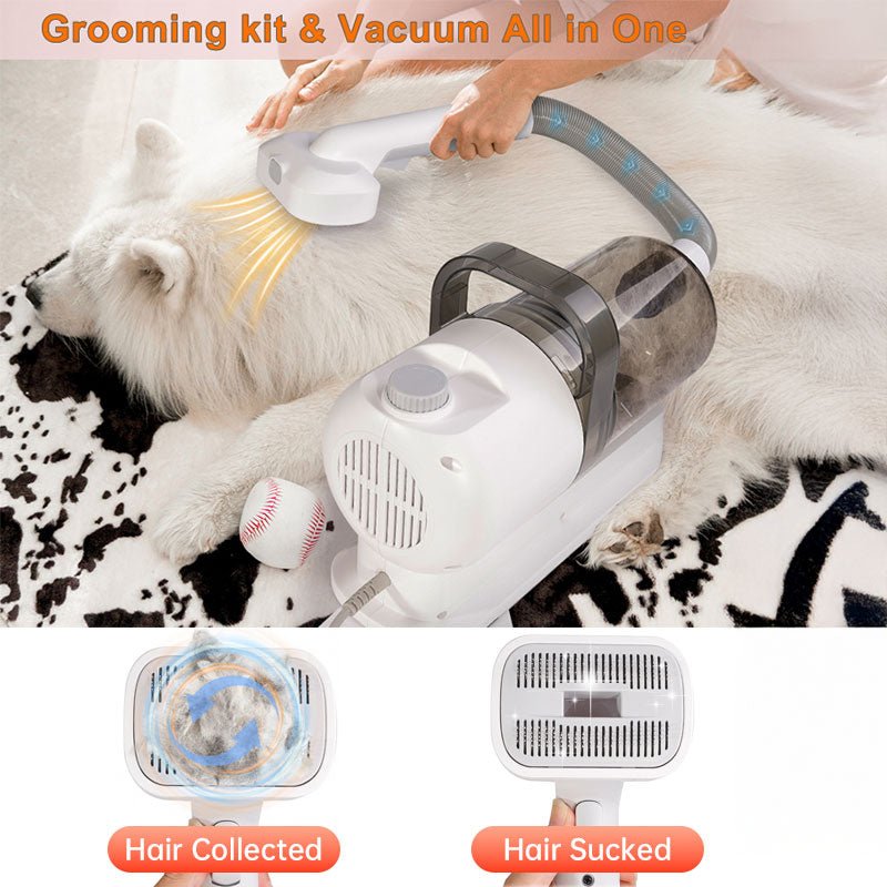 MicroData 2.5L Pet Grooming Vacuum Kit with Electric Push Combs & Brushes for Cats & Dogs | 2-in-1 Deshedding & Suction - B&B Forest Products