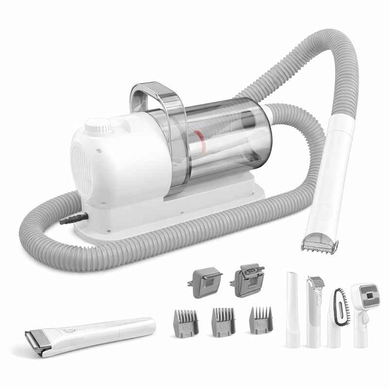 MicroData 2.5L Pet Grooming Vacuum Kit with Electric Push Combs & Brushes for Cats & Dogs | 2-in-1 Deshedding & Suction