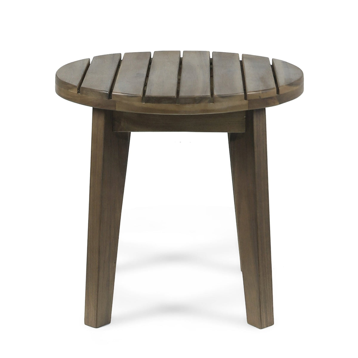 Outdoor 16" Acacia Wood Side Table, Gray Finish - B&B Forest Products