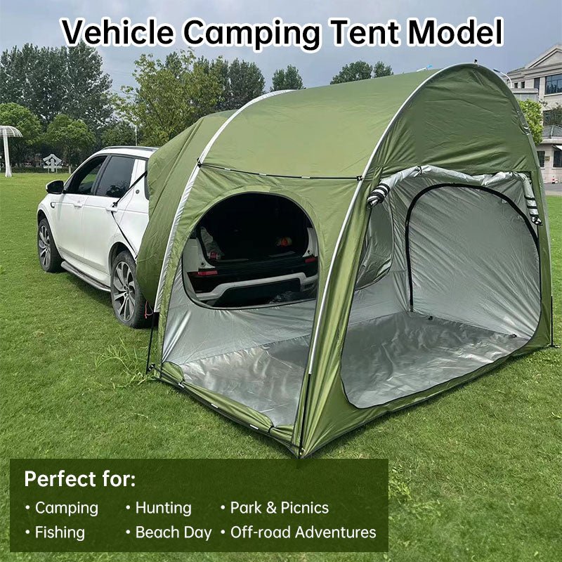 Outdoor car - trunk rear tent with canopy, sun - resistant camping equipment - B&B Forest Products