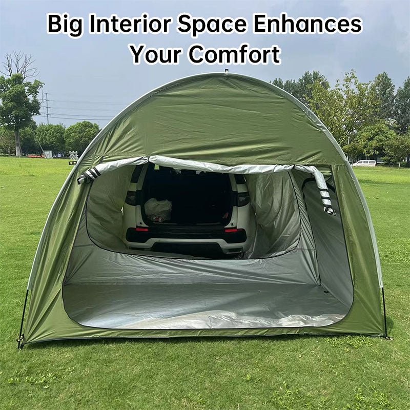 Outdoor car - trunk rear tent with canopy, sun - resistant camping equipment - B&B Forest Products