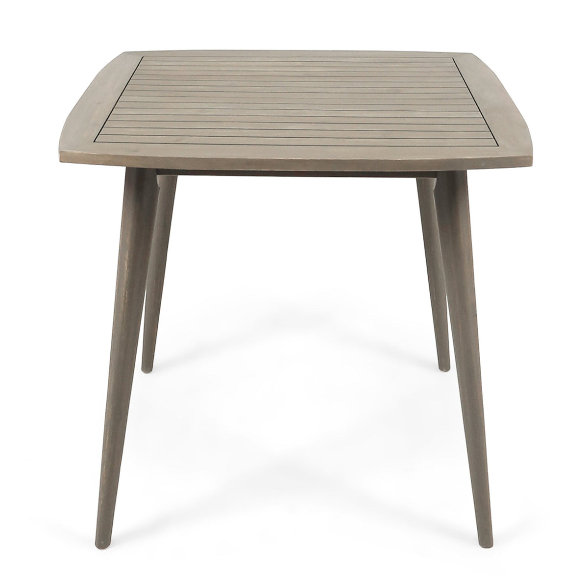 Outdoor Square Acacia Wood Table with Straight Legs, Gray - B&B Forest Products