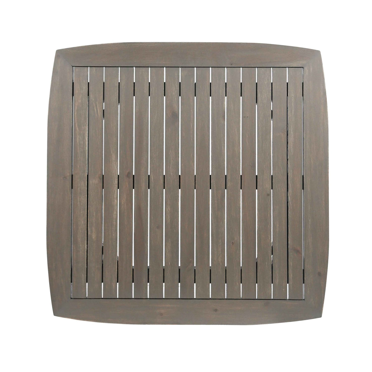 Outdoor Square Acacia Wood Table with Straight Legs, Gray - B&B Forest Products