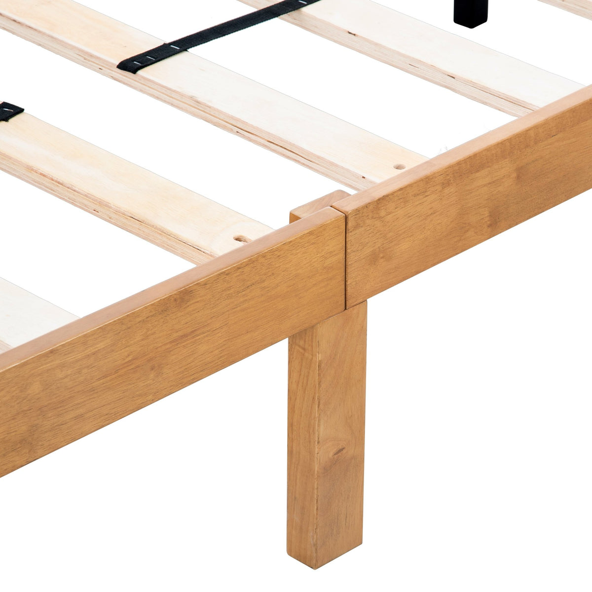 Queen Size Wood Platform Bed Frame,No Box Spring Needed,Strong Wood Slat Support, Easy Assembly - B&B Forest Products
