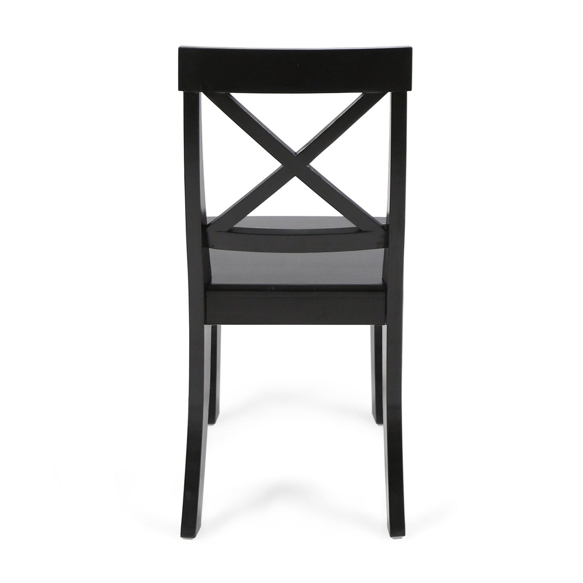 Roshan Farmhouse Acacia Wood Dining Chairs, Black (Set of 2) - B&B Forest Products