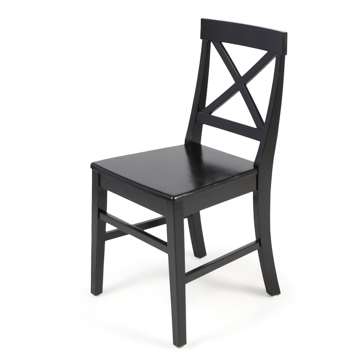 Roshan Farmhouse Acacia Wood Dining Chairs, Black (Set of 2) - B&B Forest Products