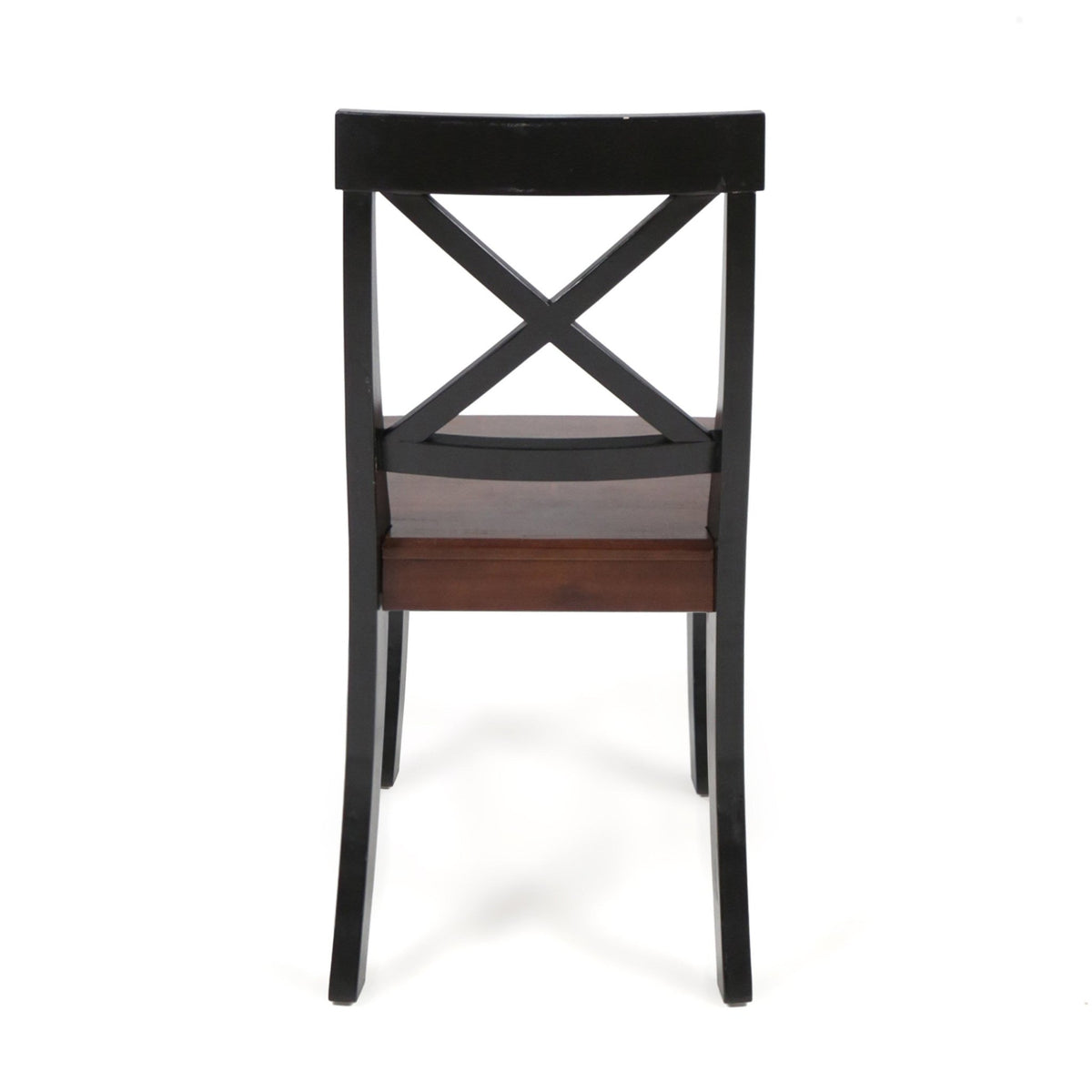 Roshan Farmhouse Acacia Wood Dining Chairs, Black / Walnut (Set of 2) - B&B Forest Products