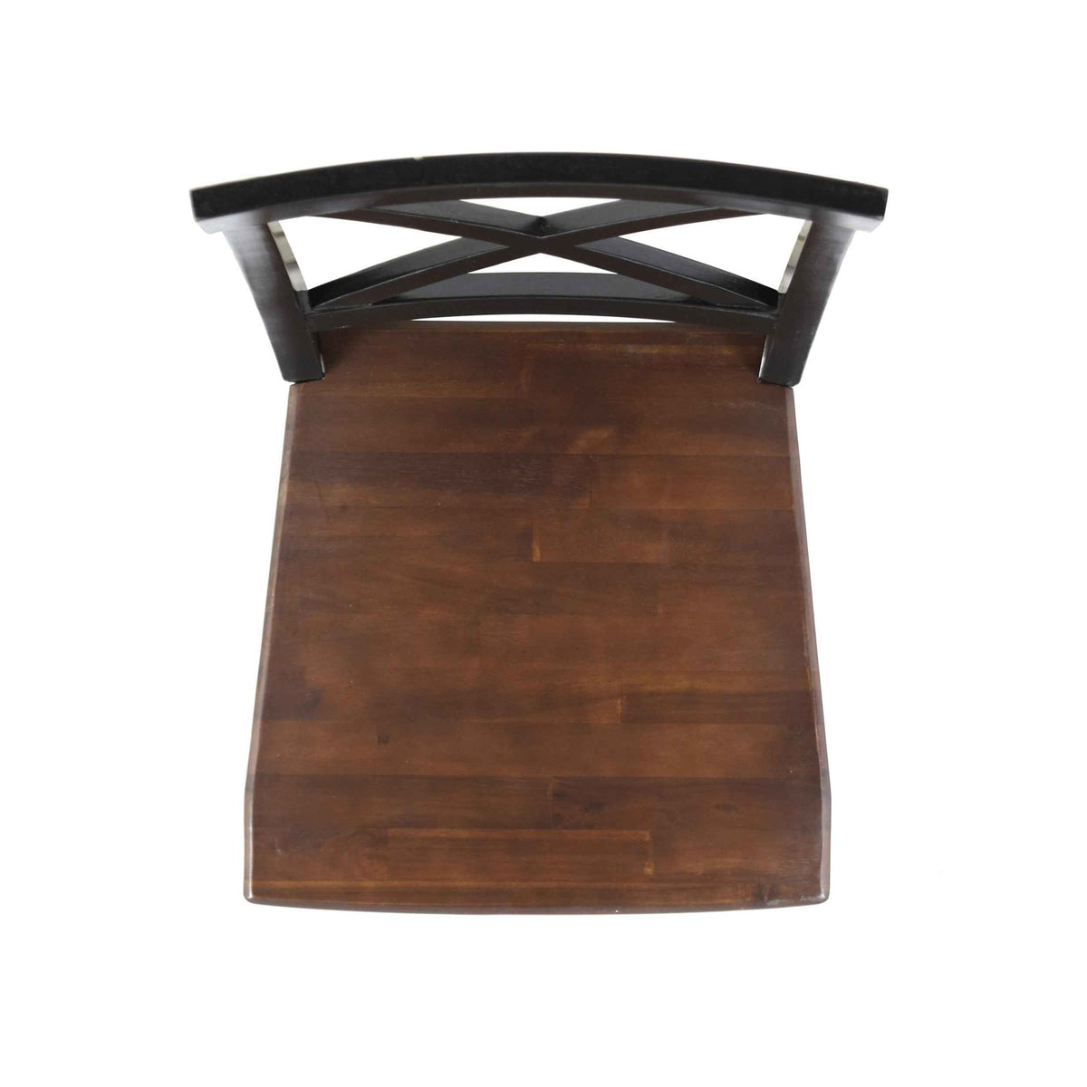 Roshan Farmhouse Acacia Wood Dining Chairs, Black / Walnut (Set of 2) - B&B Forest Products