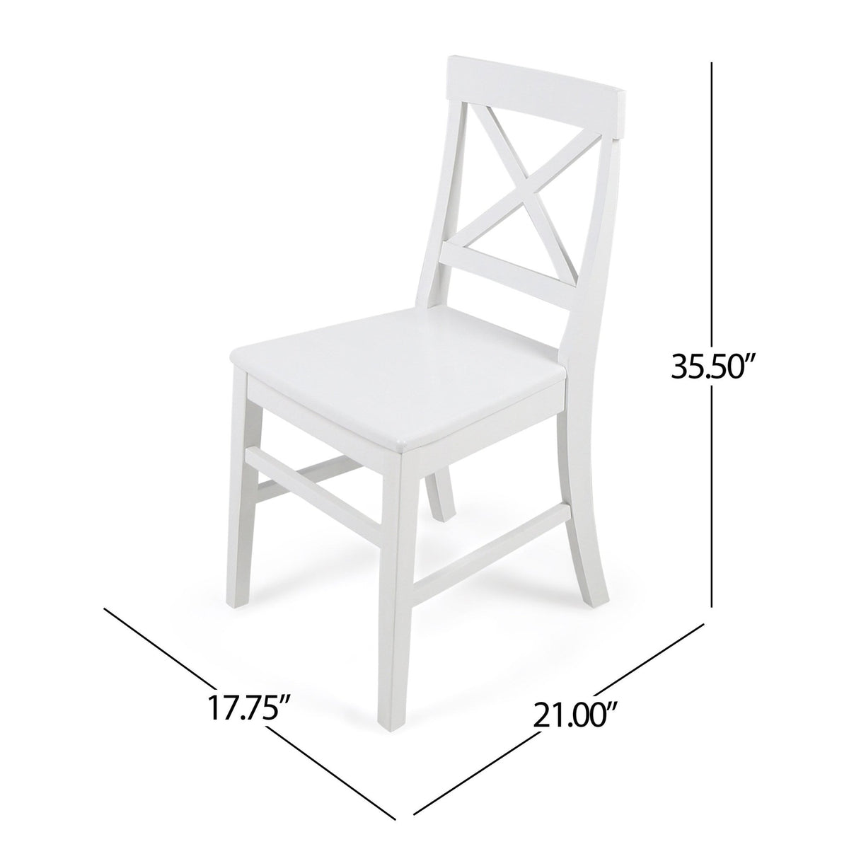 Roshan Farmhouse Acacia Wood Dining Chairs, White (Set of 2) - B&B Forest Products