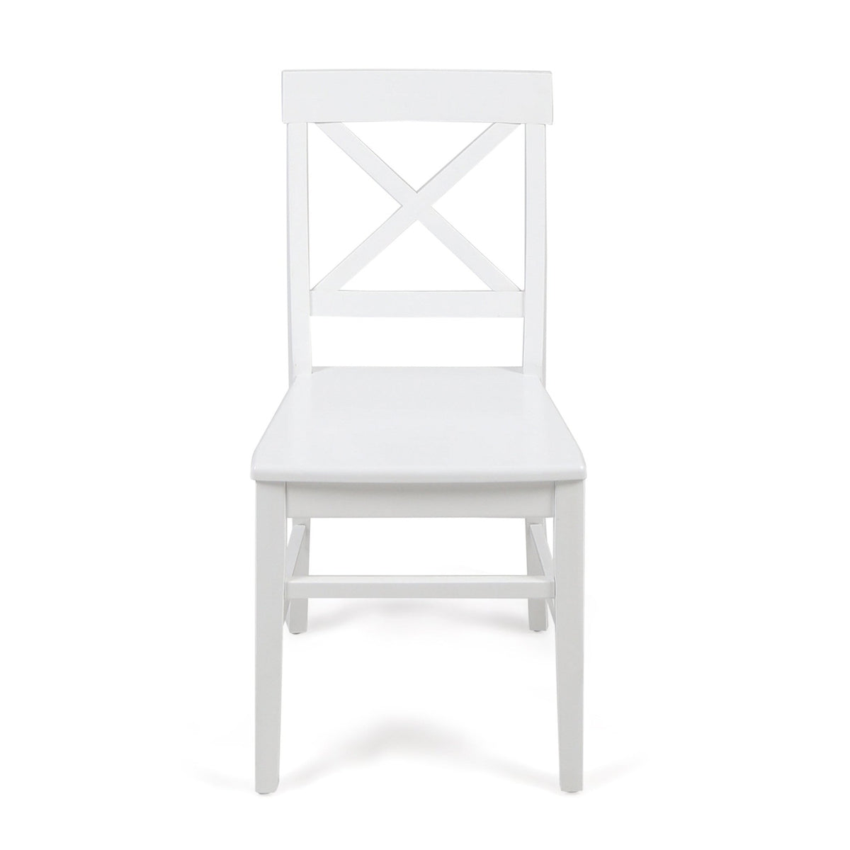 Roshan Farmhouse Acacia Wood Dining Chairs, White (Set of 2) - B&B Forest Products
