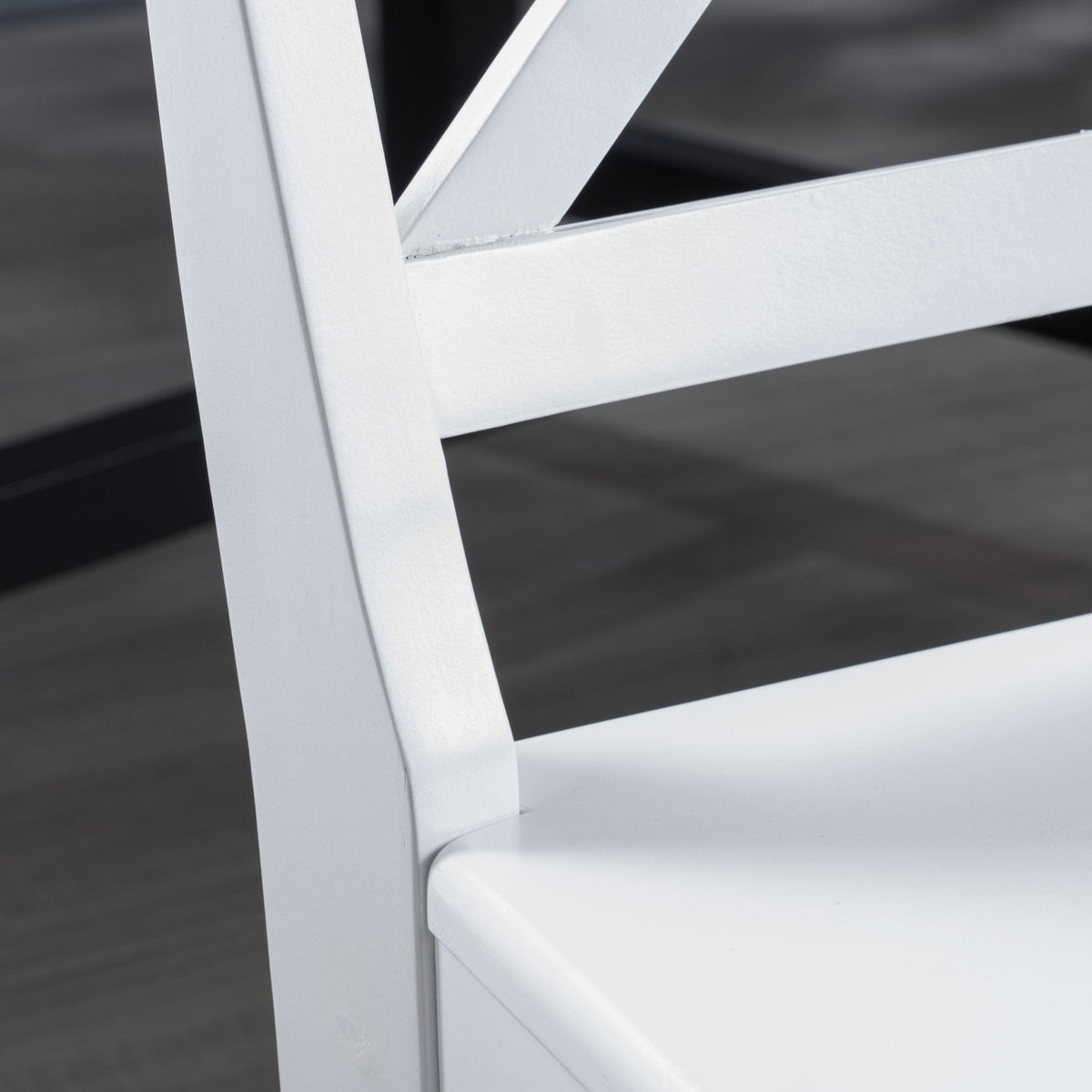 Roshan Farmhouse Acacia Wood Dining Chairs, White (Set of 2) - B&B Forest Products
