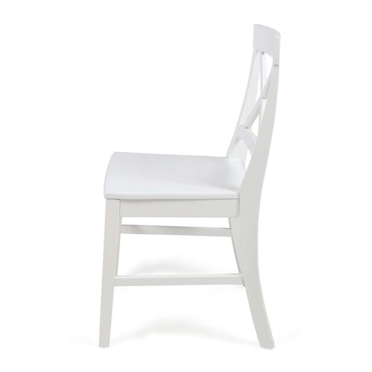 Roshan Farmhouse Acacia Wood Dining Chairs, White (Set of 2) - B&B Forest Products