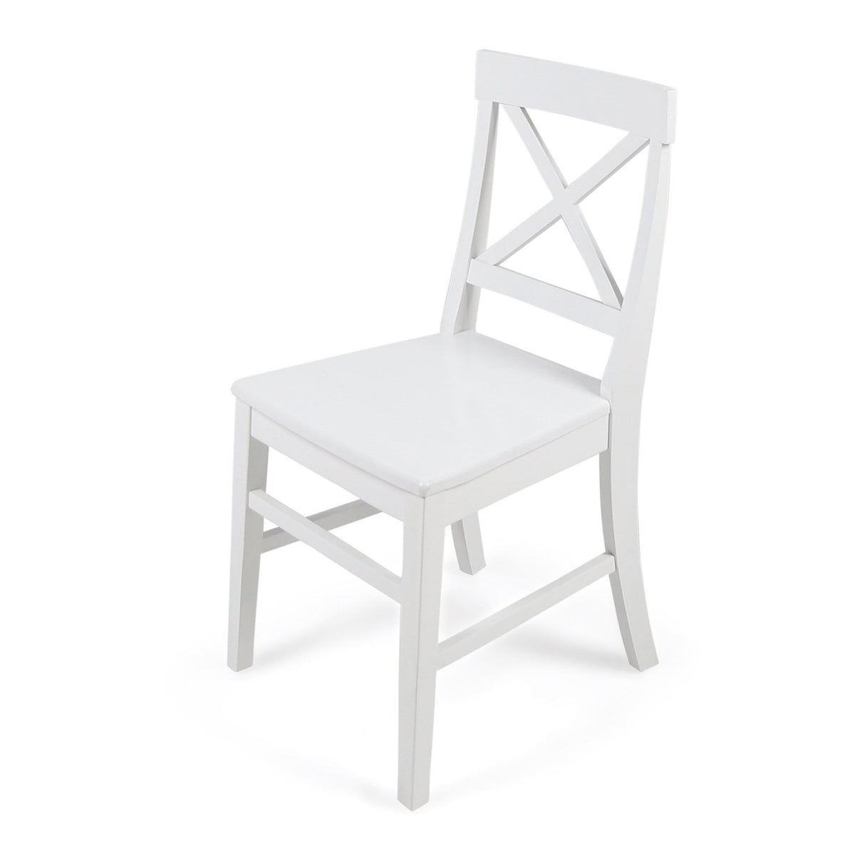 Roshan Farmhouse Acacia Wood Dining Chairs, White (Set of 2) - B&B Forest Products
