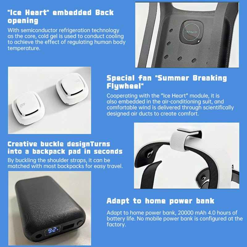 Semiconductor cooling clothing, back pad, outdoor construction air conditioner, waterproof