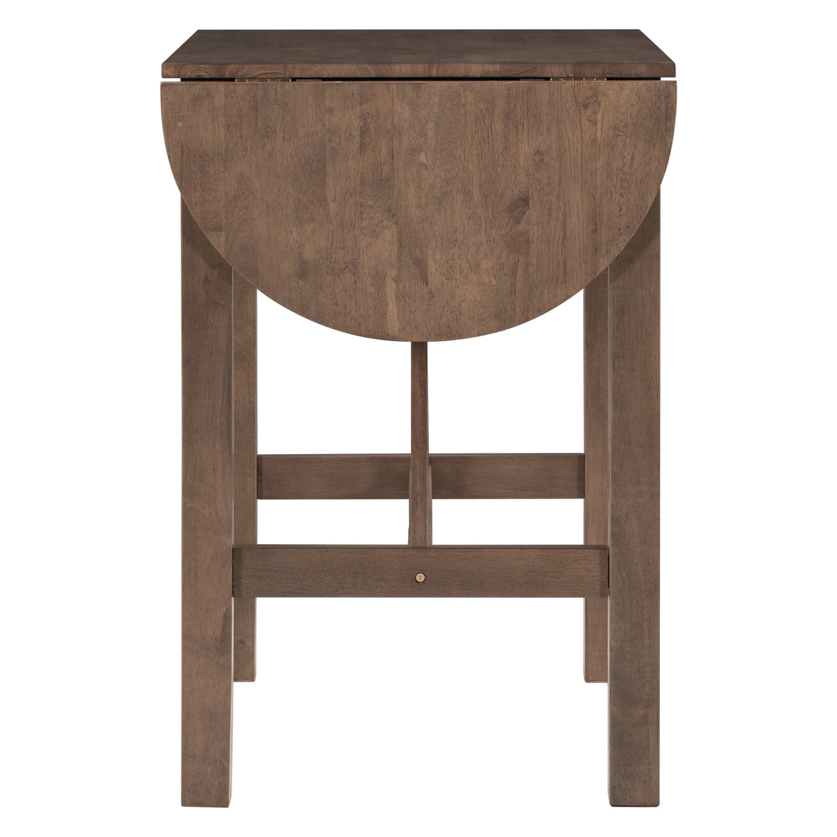 TOPMAX 3-Piece Wood Counter Height Drop Leaf Dining Table Set with 2 Upholstered Dining Chairs for Small Place, Brown - B&B Forest Products