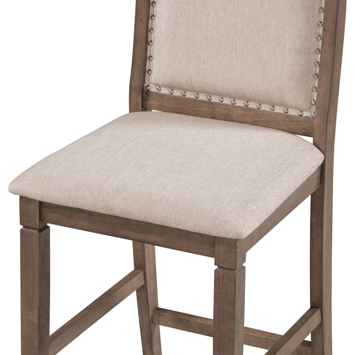TOPMAX 3-Piece Wood Counter Height Drop Leaf Dining Table Set with 2 Upholstered Dining Chairs for Small Place, Brown - B&B Forest Products