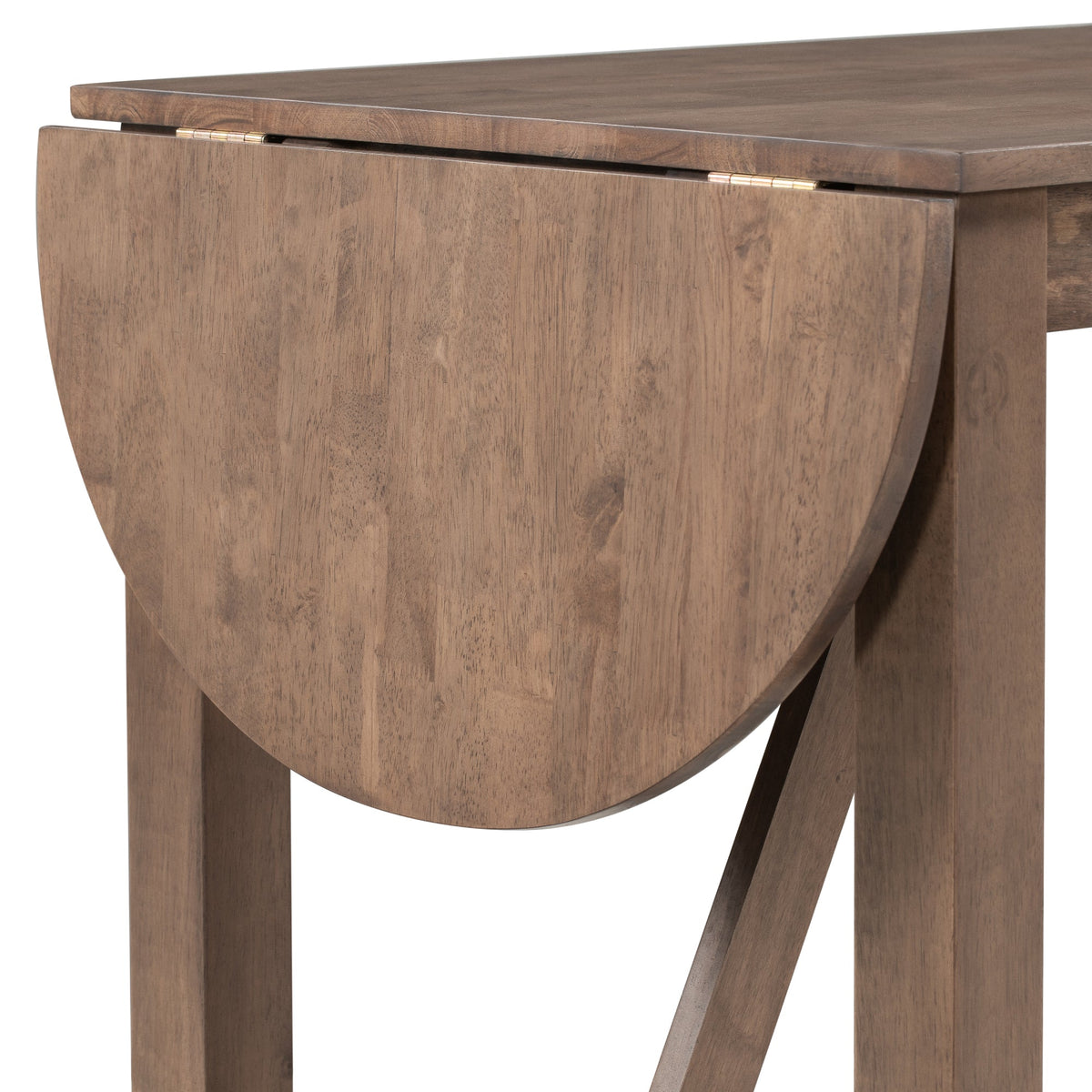TOPMAX 3-Piece Wood Counter Height Drop Leaf Dining Table Set with 2 Upholstered Dining Chairs for Small Place, Brown - B&B Forest Products