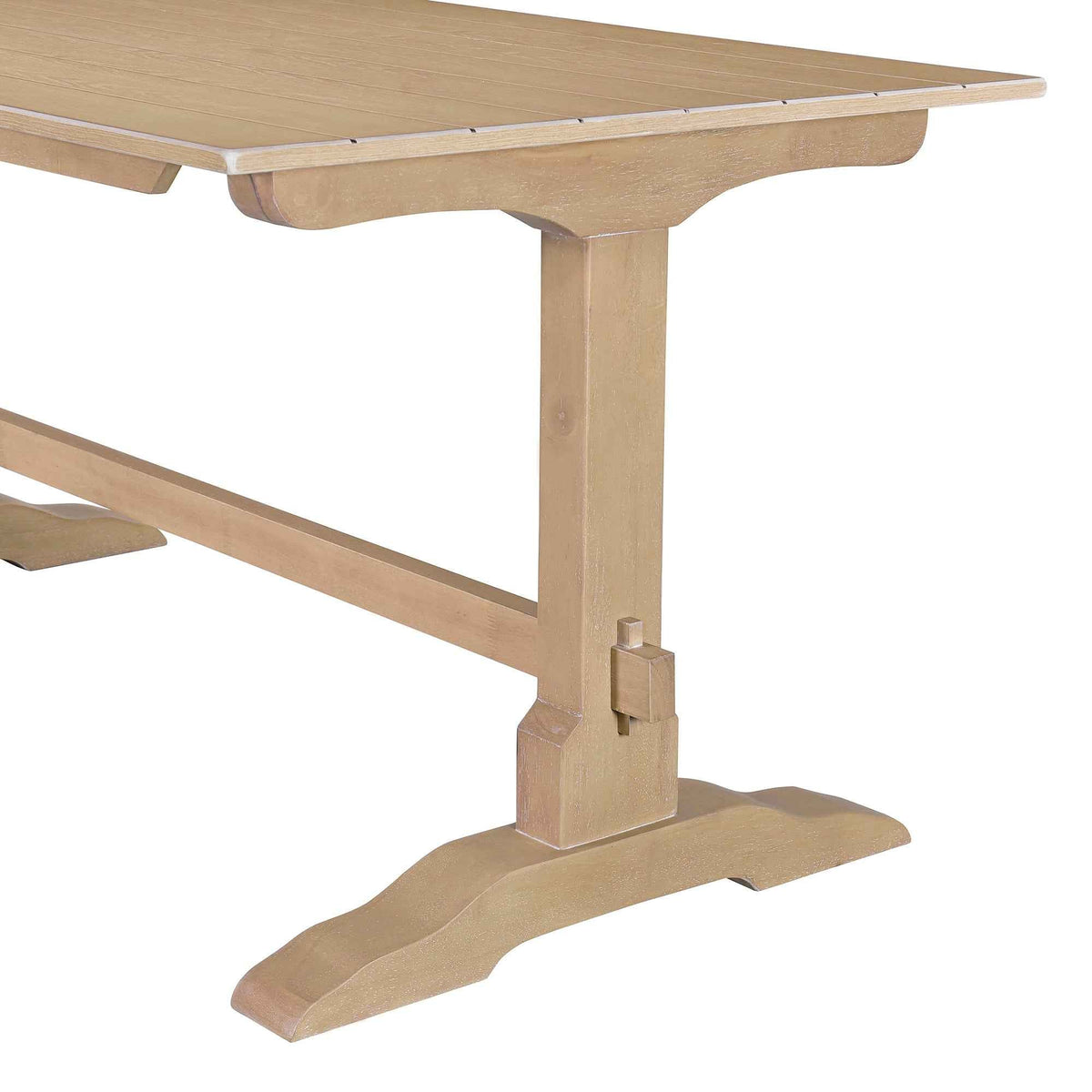 TREXM 3-piece retro dining table, rectangular stand table, and 2 4-person wooden stools (made of natural wood) - B&B Forest Products