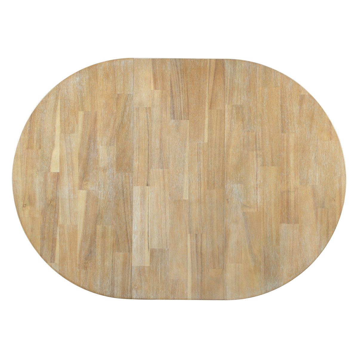 TREXM Farmhouse Round Extendable Dining Table with 16" Leaf Wood Kitchen Table (Natural Wood Wash) - B&B Forest Products