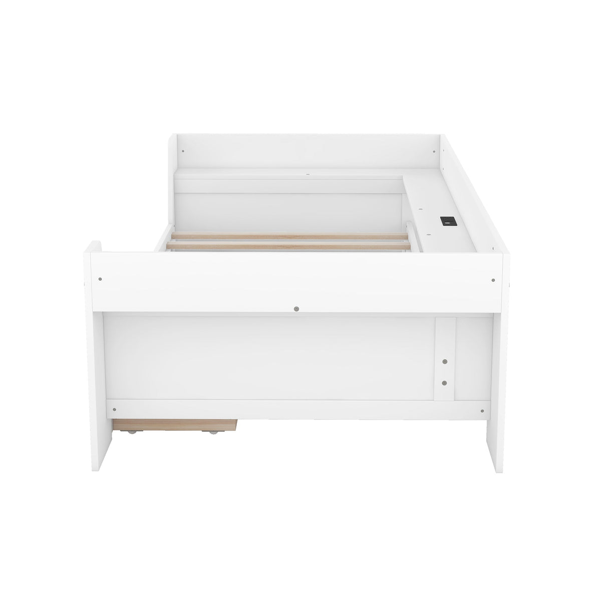 Upholstered Daybed with Trundle, Wood Slat Support,Upholstered Frame Sofa Bed Twin Blue - B&B Forest Products