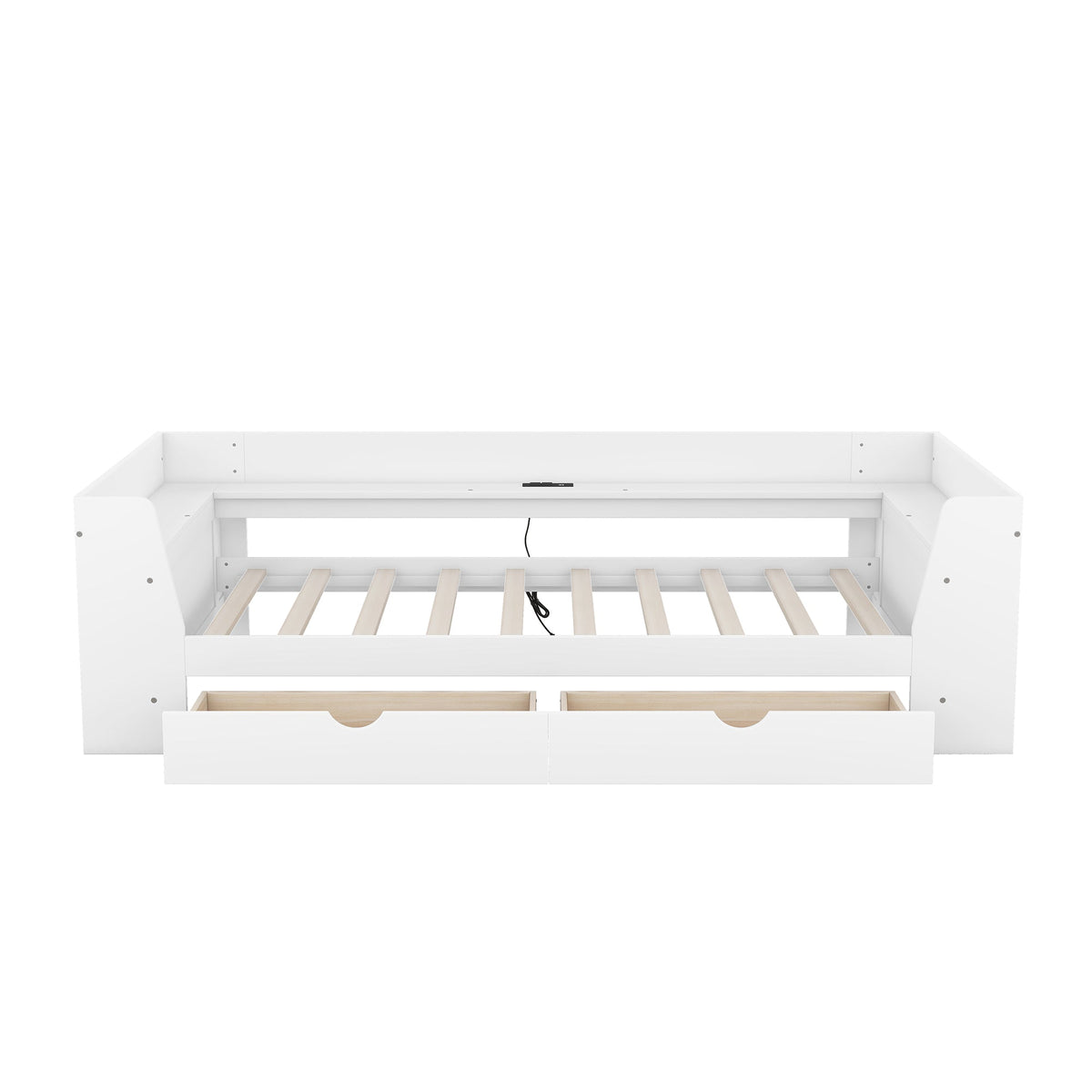 Upholstered Daybed with Trundle, Wood Slat Support,Upholstered Frame Sofa Bed Twin Blue - B&B Forest Products